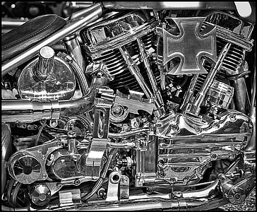 grayscale photography of motorcycle engine thumbnail
