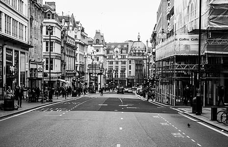 black-and-white, city, cars, road thumbnail