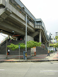 Estadio station and overhead bridge in Medellin, Colombia thumbnail