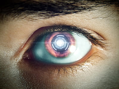 person's brown contact lens thumbnail