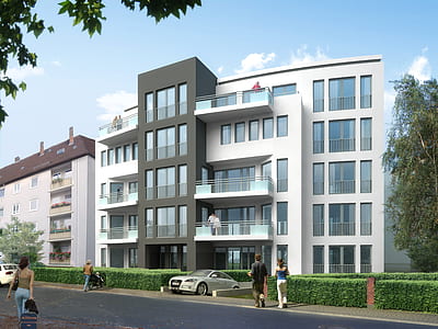 white condominium illustration thumbnail