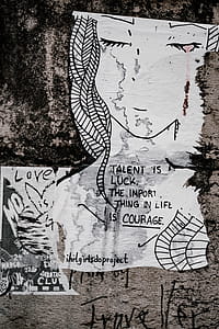Talent is luck #shirlgirlsdoproject, white wall graffiti thumbnail