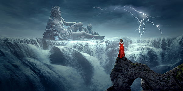 woman standing on top of gray stone thumbnail