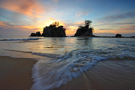 sea, dawn, landscape, nature thumbnail