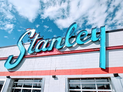 Stanley signage mounted on wall thumbnail