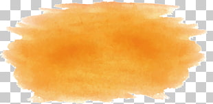 Watercolor painting Paintbrush, Orange watercolor brush, brown painting PNG clipart