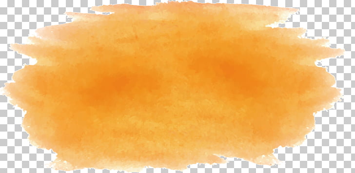 Watercolor painting Paintbrush, Orange watercolor brush, brown painting PNG clipart