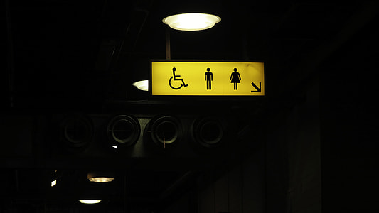 turned on bathroom signage thumbnail