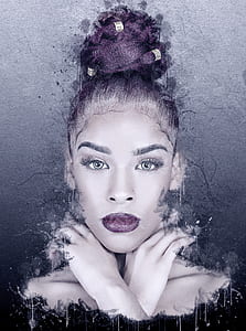 woman wearing purple makeup while touching her chin thumbnail