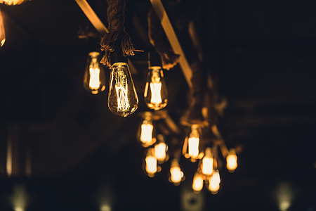 turned on brown rope with bulb pendant lamp thumbnail