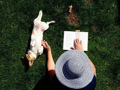 person wearing gray hat holding white puppy at daytime thumbnail