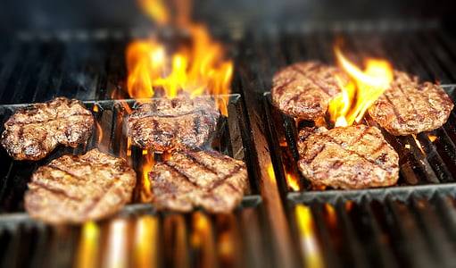 seven grilled meats on black grill thumbnail