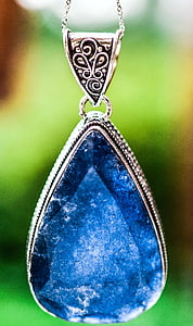 silver-colored blue gemstone pendant thumbnail
