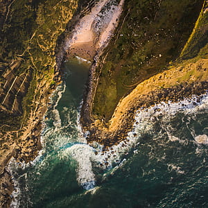 aerial photography of coastline thumbnail