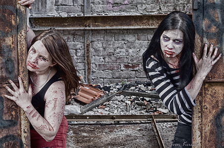 two woman in zombie-themed makeup thumbnail