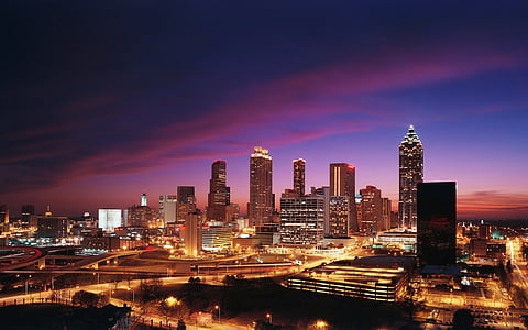city buildings during night time thumbnail