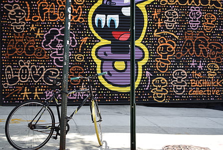 street art, grafitti, bicycle, wall thumbnail