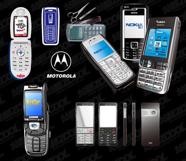 9 AI Format Vector material phones cdr, ai file