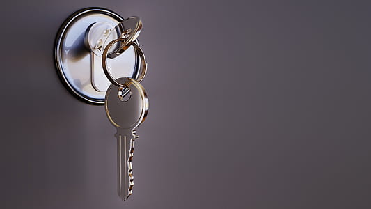 gray metal lock with key thumbnail