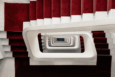 white-and-red spiral stairs thumbnail