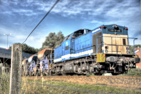 train, vehicle, fence, blurred thumbnail