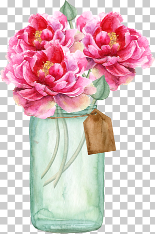 Wedding invitation Paper Flower Bridal shower, vase, pink rises bouquet illustrationb PNG clipart