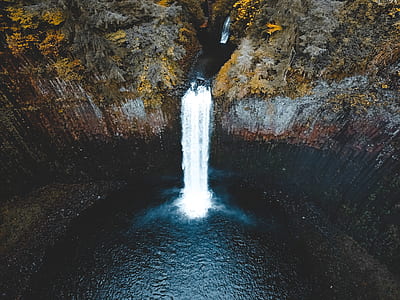 aerial photo of waterfalls thumbnail