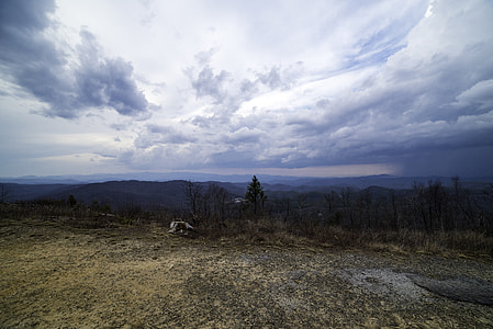 Mountaintop View under heavy clouds at Sassafras Mountain, South Carolina thumbnail