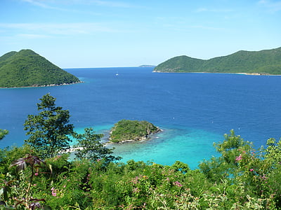 landscape photography of mountains, trees, and body of water thumbnail