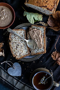 bread with chocolate spread on plate thumbnail
