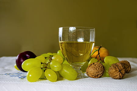 green grapes and walnuts with wine glass thumbnail