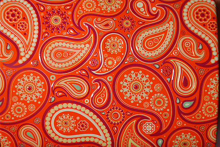 orange and white paisley pattern thumbnail