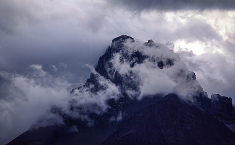 aerial photography of foggy mountain thumbnail