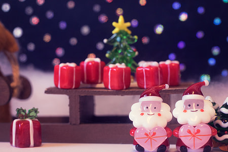 red, white, and green lighted Christmas decor thumbnail