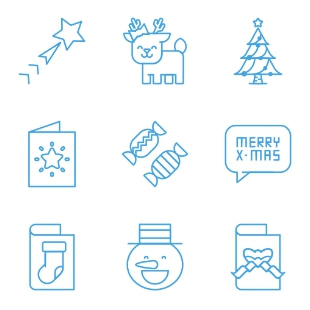 Line Christmas svg vector icon sets