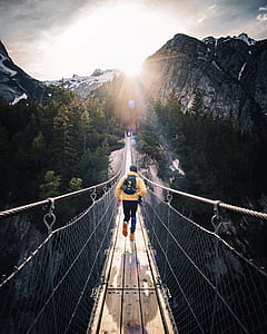 person running on hanging bridge thumbnail