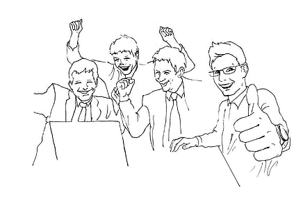 four men line illustration thumbnail