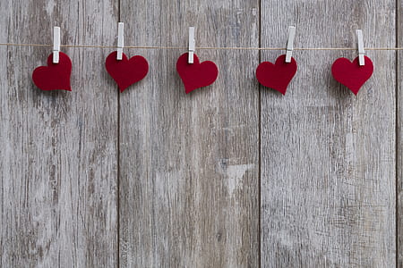 photo of five heart sticker clipped on string thumbnail