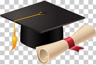Graduation ceremony Square academic cap Diploma , Graduation Cap and Diploma , black academic hat illustration PNG clipart