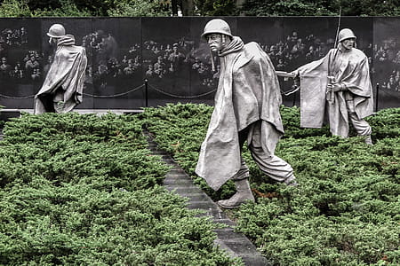 Statues of soldiers at the Korean War Memorial, National Mall, Washington DC. thumbnail