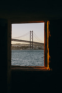 bridge through window during daytime thumbnail