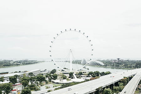aerial photo of Ferris wheel thumbnail