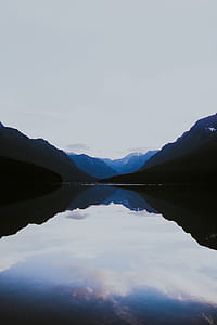 landscape photo of body of water under white sky thumbnail