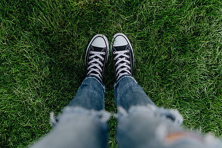 Grass, concrete, sneakers thumbnail