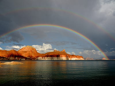 rocky mountain beside sea at daytime thumbnail