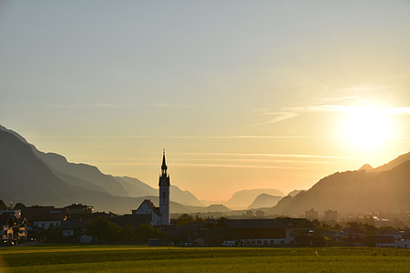 landscape photo of village near mountain thumbnail