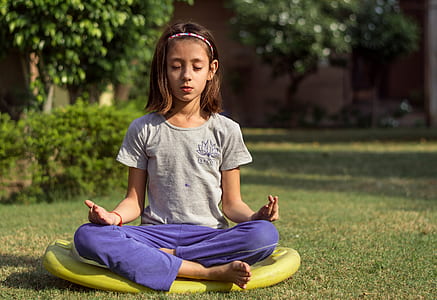child, grass, meditation, portrait thumbnail