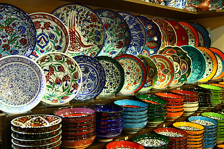 assorted-color floral dinnerware lot in shelf thumbnail