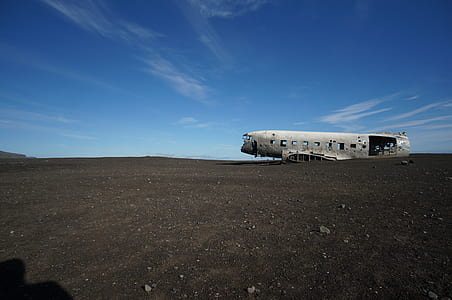 crushed airplane on land thumbnail
