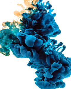 Cyan And Gold Abstract Ink Photo thumbnail